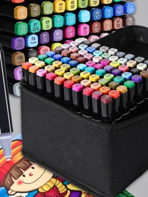 12/36/48/80 Colors Manga Sketching Art Markers Highlighters Pen Sketchbook Drawing Set Stationery For School Supplies