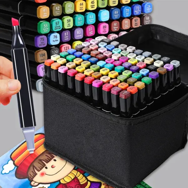 12/36/48/80 Colors Manga Sketching Art Markers Highlighters Pen Sketchbook Drawing Set Stationery For School Supplies