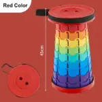 Adjustable Height Compact Stool  Lightweight Portable Plastic Folding Telescopic Chair for Outdoor Fishing  Beach & Camping