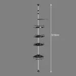 Shower Rack Adjustable Four-tier Corner Shower Caddy with Anti-rust Coating for Simple Installation Ample Storage Space