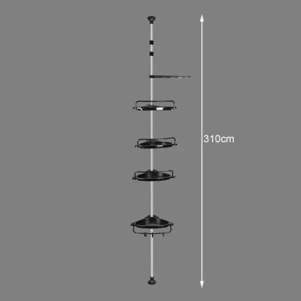 Shower Rack Adjustable Four-tier Corner Shower Caddy with Anti-rust Coating for Simple Installation Ample Storage Space