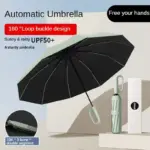 Strong 30 Bones 105CM Windproof Umbrella Reinforced Automatic Folding Umbrellas with Buckle Handle Waterproof Umbrella