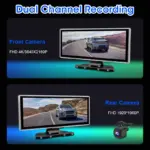 11.26 inch Dash Cam 4K Car DVR Wireless Carplay & Android Auto GPS Navigation Video Recorder Dashboard Dual Lens Wifi FM AUX
