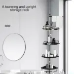 Shower Rack Adjustable Four-tier Corner Shower Caddy with Anti-rust Coating for Simple Installation Ample Storage Space