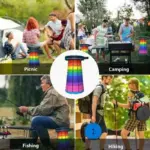 Adjustable Height Compact Stool  Lightweight Portable Plastic Folding Telescopic Chair for Outdoor Fishing  Beach & Camping