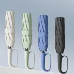 Strong 30 Bones 105CM Windproof Umbrella Reinforced Automatic Folding Umbrellas with Buckle Handle Waterproof Umbrella
