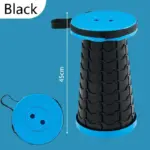 Adjustable Height Compact Stool  Lightweight Portable Plastic Folding Telescopic Chair for Outdoor Fishing  Beach & Camping