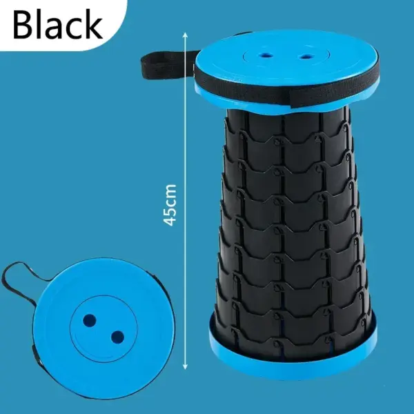 Adjustable Height Compact Stool  Lightweight Portable Plastic Folding Telescopic Chair for Outdoor Fishing  Beach & Camping