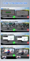 11.26 inch Dash Cam 4K Car DVR Wireless Carplay & Android Auto GPS Navigation Video Recorder Dashboard Dual Lens Wifi FM AUX