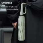 Strong 30 Bones 105CM Windproof Umbrella Reinforced Automatic Folding Umbrellas with Buckle Handle Waterproof Umbrella