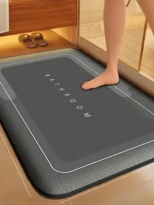 Simple flannel bathroom mat furry shower room non-slip floor mat thick sponge toilet absorbent floor mat bedroom door mat