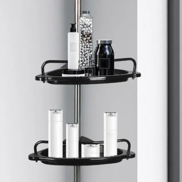 Shower Rack Adjustable Four-tier Corner Shower Caddy with Anti-rust Coating for Simple Installation Ample Storage Space