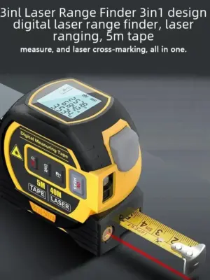 Laser Tape Measure 3 In 1 Digital Tape Measure High Precision Laser Rangefinder Steel Tape Measure