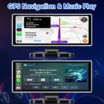 11.26 inch Dash Cam 4K Car DVR Wireless Carplay & Android Auto GPS Navigation Video Recorder Dashboard Dual Lens Wifi FM AUX