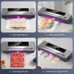 Electric Vacuum Sealer Machine Dry/Wet Food Packaging Vacuum Sealing Bags Food Storage Vacuum Packaging Machine For Kitchen Home