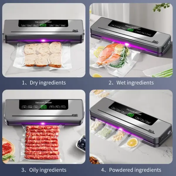 Electric Vacuum Sealer Machine Dry/Wet Food Packaging Vacuum Sealing Bags Food Storage Vacuum Packaging Machine For Kitchen Home