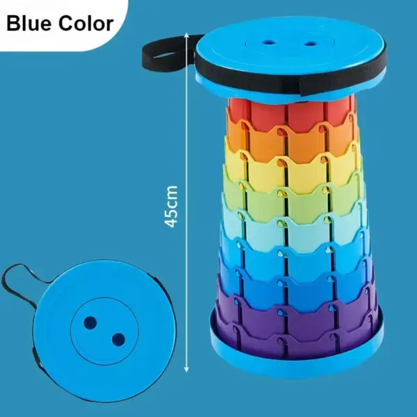 Adjustable Height Compact Stool  Lightweight Portable Plastic Folding Telescopic Chair for Outdoor Fishing  Beach & Camping